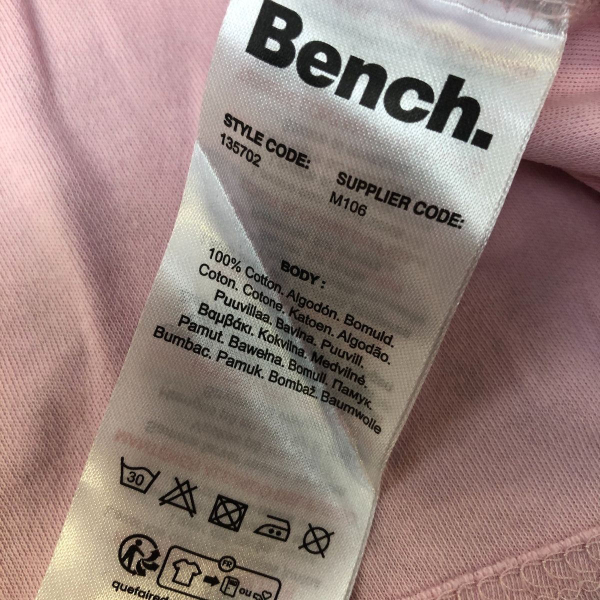 Bench Boxy Fit Cropped Pink T-Shirt Size M