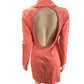 River Island Light Pink Dress Women's Long Sleeve Deep V-Neck Look Size UK 12-14