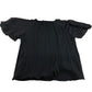 River Island Pleated Blouse Size UK12 Women's Black Sheer Sleeve Pleated Design