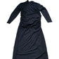Baukjen Long Sleeve Ruched Midi Dress UK16 Women's Black Eco Viscose Elegant