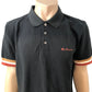 Ben Sherman XL Polo Shirt Heavy Textured Black Men's Casual Wear Stripe Trim
