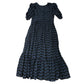 Summer Maxi Dress Women's Black Blue Patterned Flowy Size 12