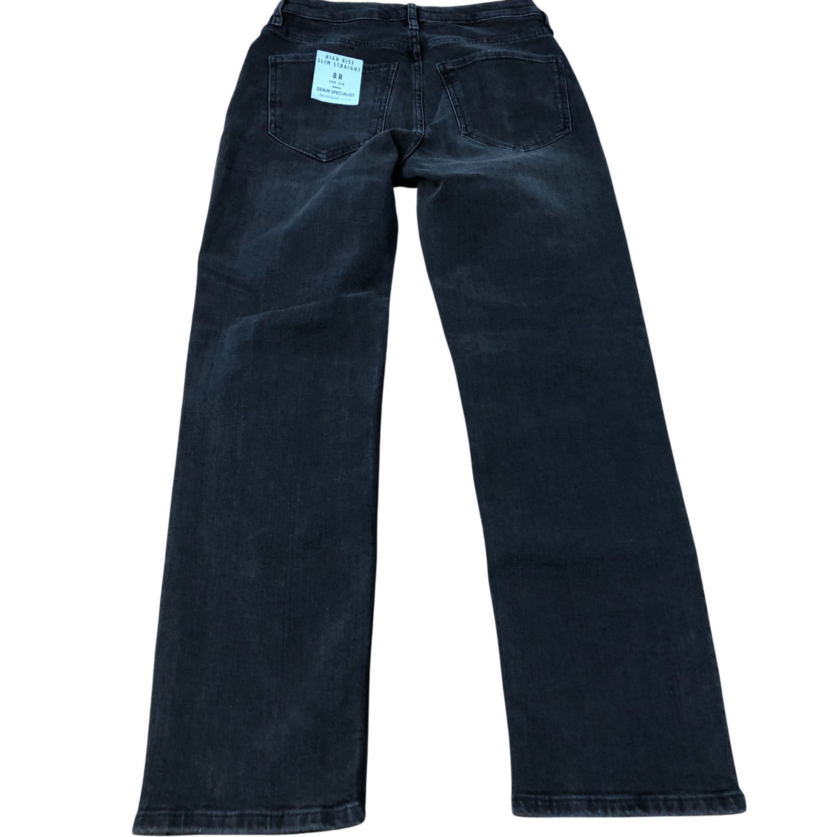 River Island High Rise Slim Straight Jeans Women's Denim Black UK8 Regular