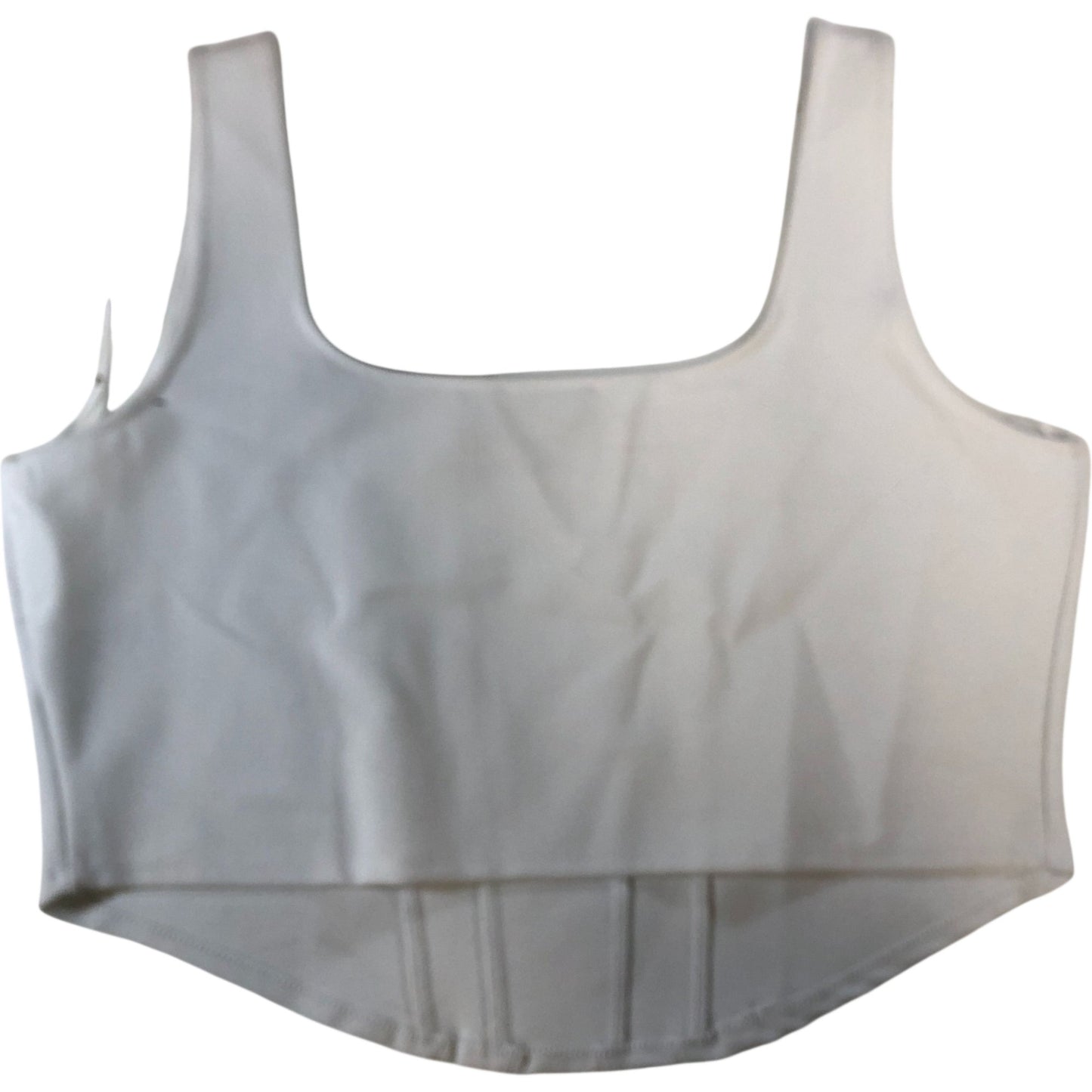 River Island Women's Crop Top UK L White Sleeveless Casual Blouse