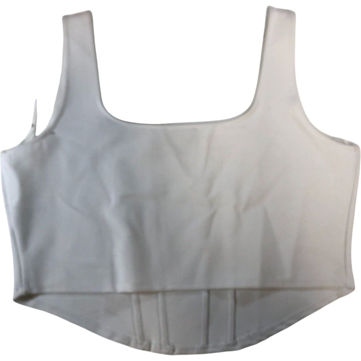 River Island Women's Crop Top UK L White Sleeveless Casual Blouse