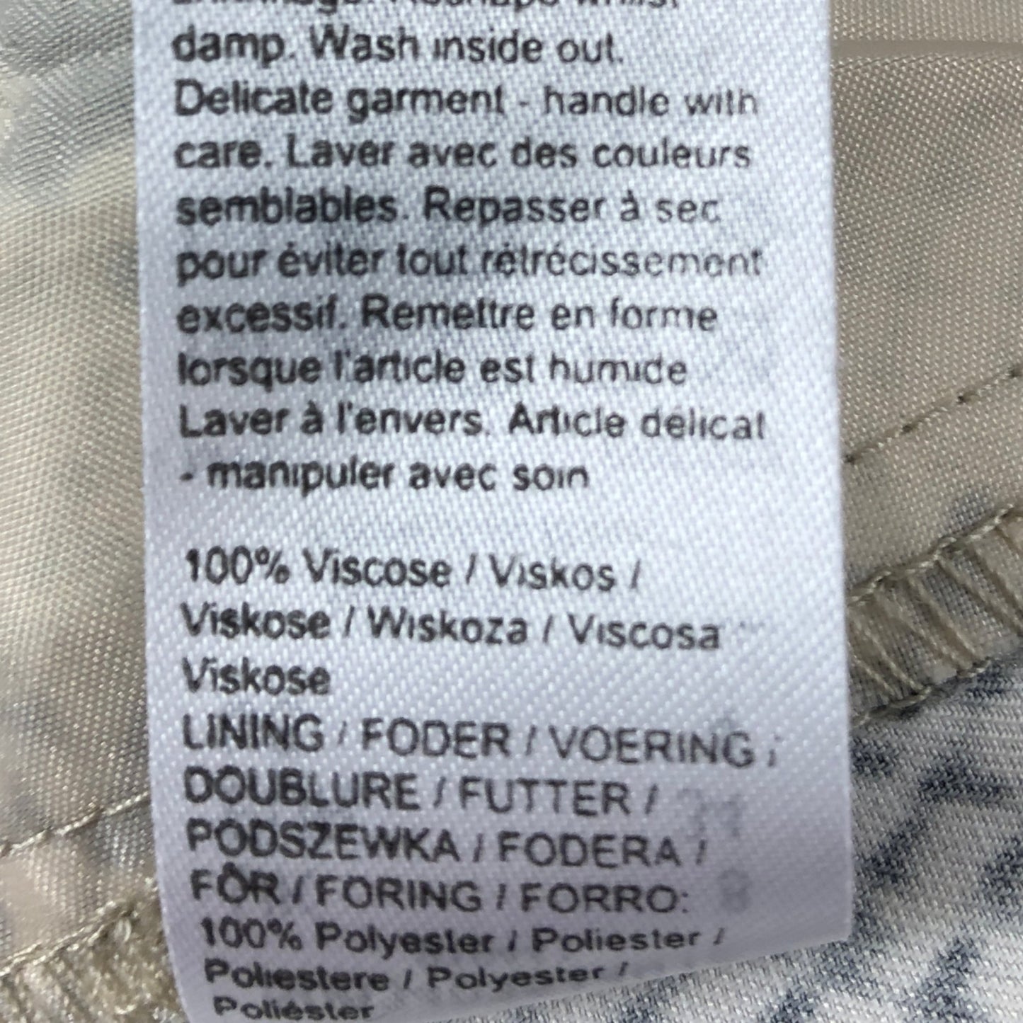 River Island Snakeskin Trousers UK8 Women's Cream Stretch Fabric Fashion