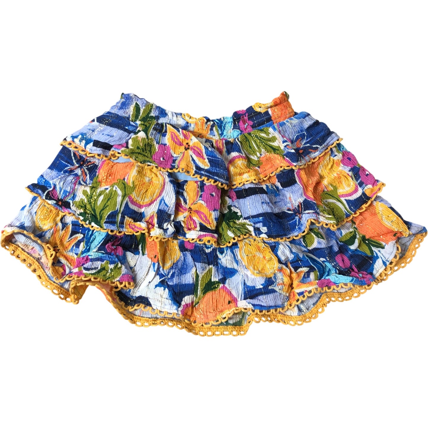 River Island Floral Ruffled Skirt Age 3-4 Years Girls Multicoloured Lightweight