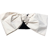 River Island Oversized Bow Bandeau Top Black/Beige