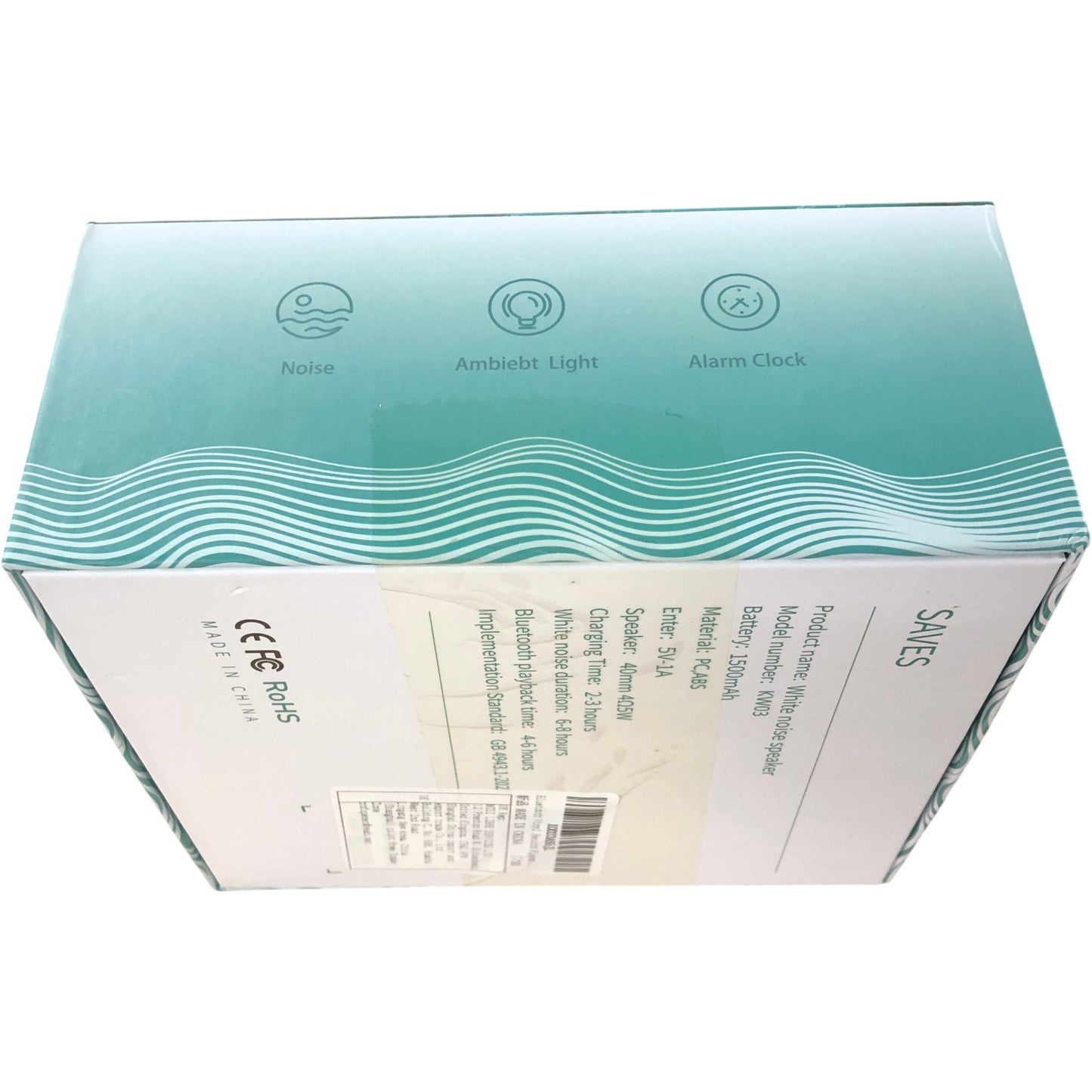 Waves KW03 White Noise Speaker Bluetooth Sound Machine Ambient Light Alarm