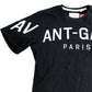 AVANT GARDE PARIS Men's Black T-Shirt White Print Cotton Casual Wear Small