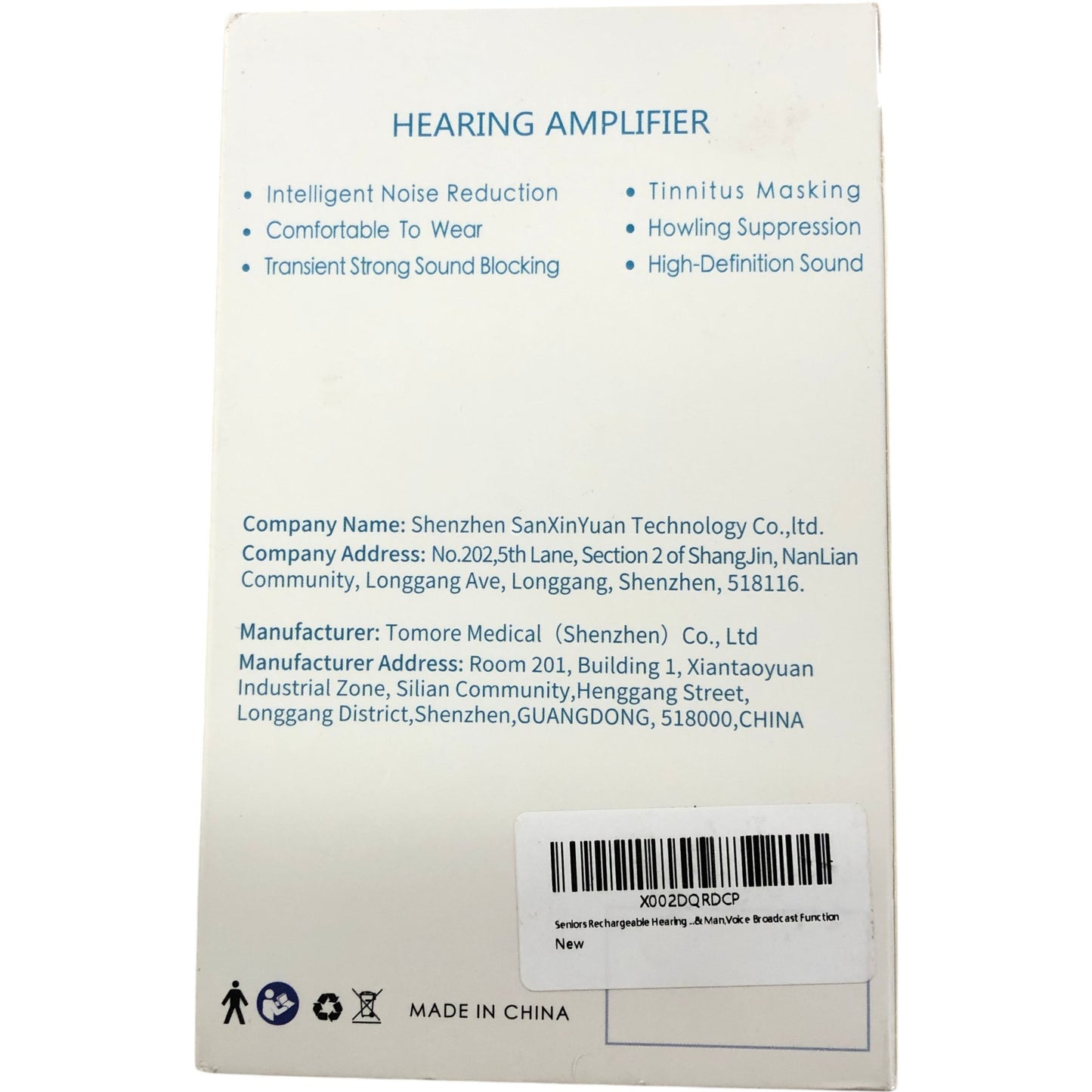 KIBVOE Hearing Amplifier Digital Noise Reduction Tinnitus Masking Howling Supp