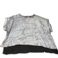 River Island Silver Metallic Blouse UK22 Women's Loose Fit Short Sleeve Top