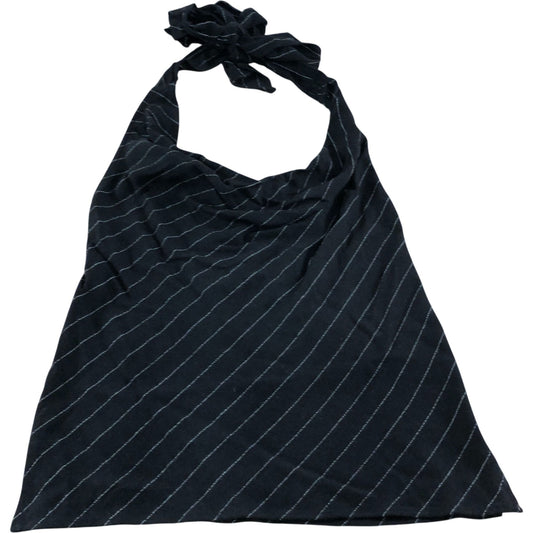 River Island Women's Black Striped Halter Top Size UK6