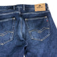 Replay Grover Straight Fit Jeans Size W36 L30 Men's Dark Wash Denim Trousers
