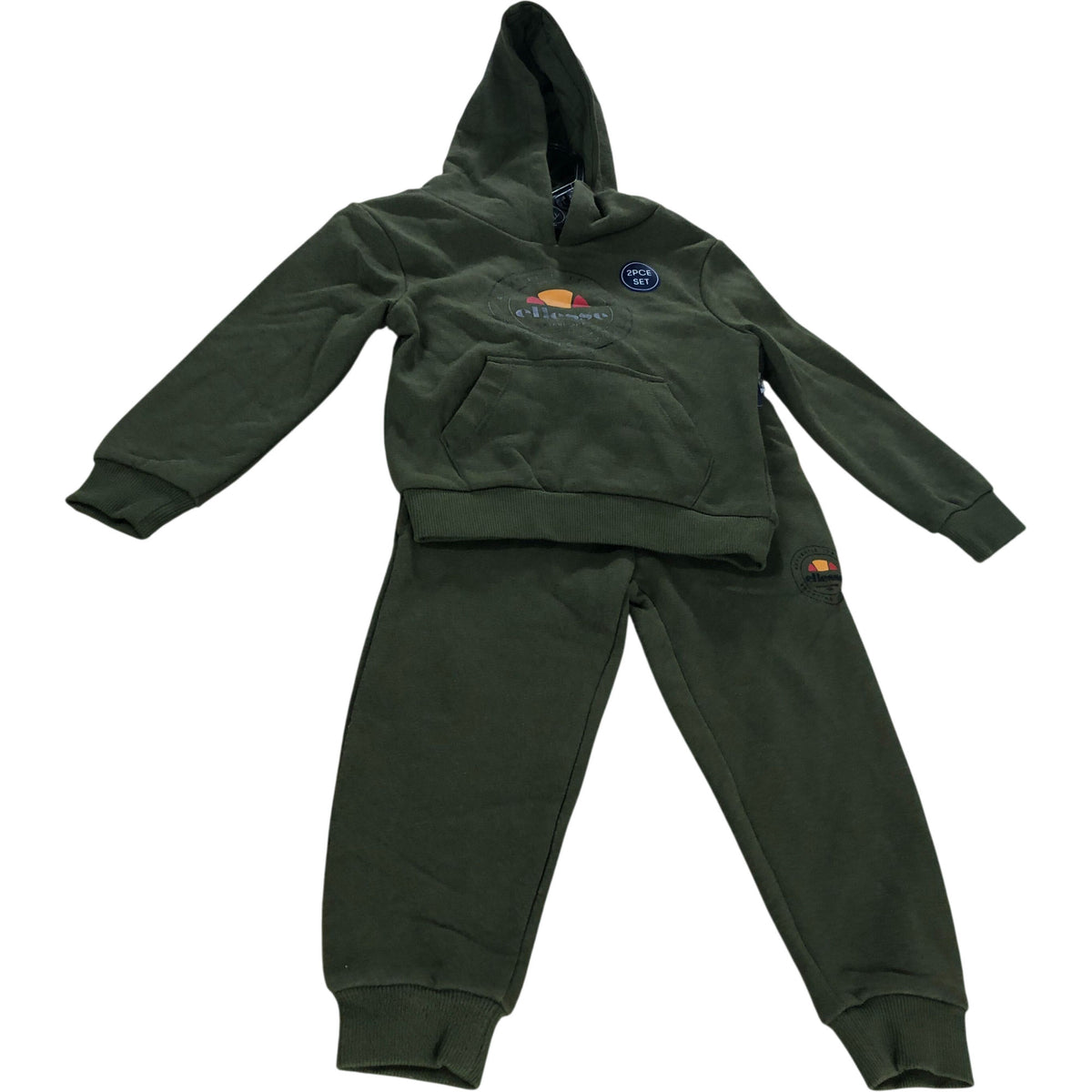 Ellesse 2 Piece Set Hooded Sweatshirt And Joggers Size 2-3Y Olive Green