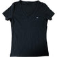 Tommy Jeans V Neck Top Size Women's Black Short Sleeve Casual Size XS