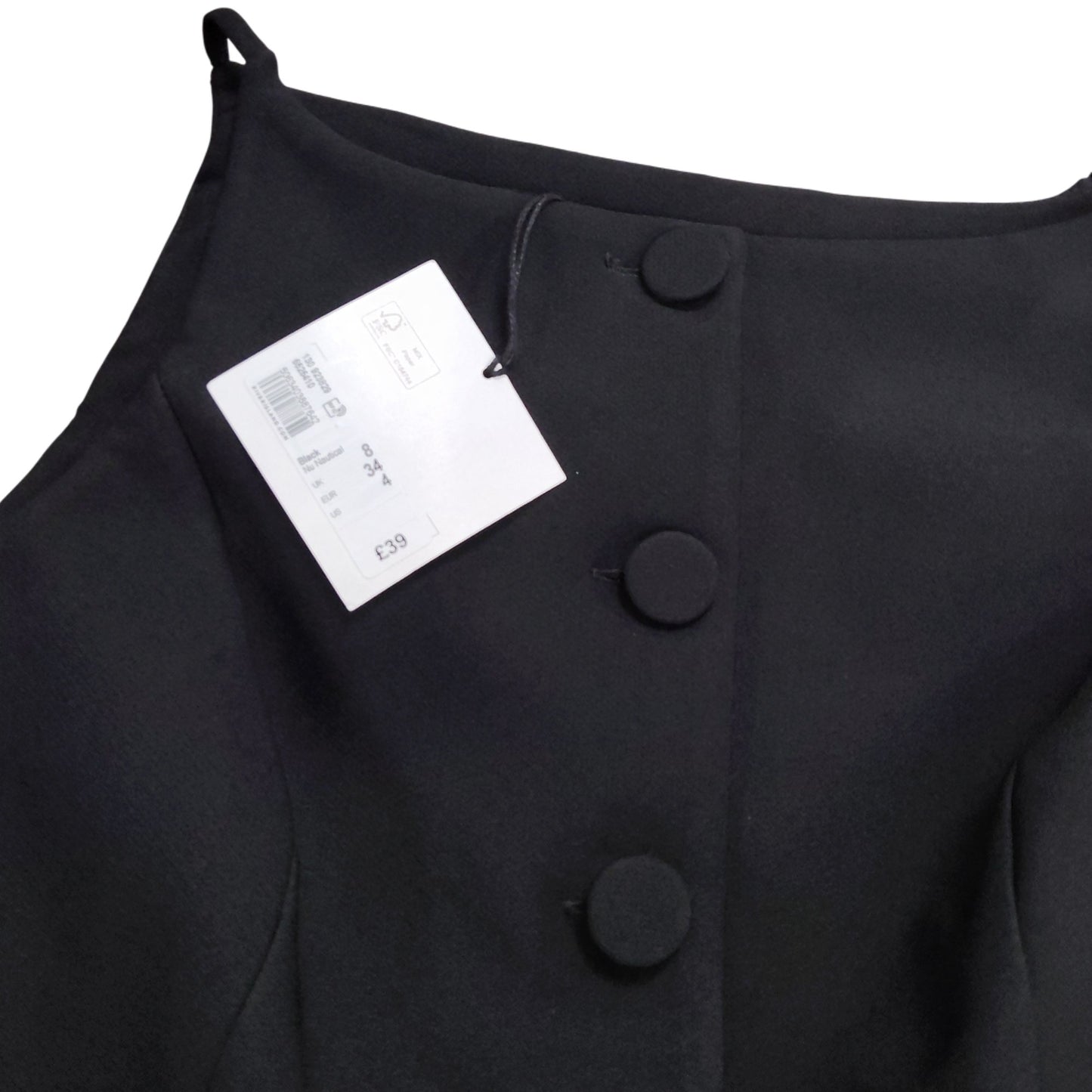 River Island Black Women's Dress Size 8 Stylish Sleeveless Design Button Detail