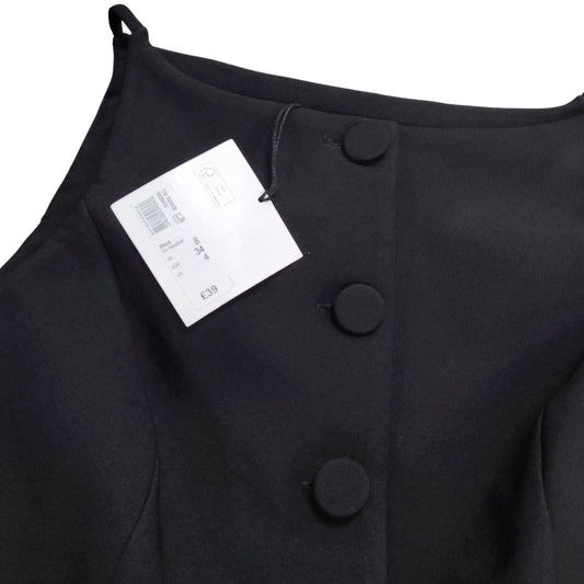 River Island Black Women's Dress Size 8 Stylish Sleeveless Design Button Detail