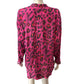 Branded Women's Pink Leopard Print Button Up Blouse Size UK 12