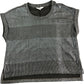 River Island Metallic Textured Top UKXS Women's Short Sleeve Grey Knit
