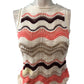 River Island Coral Dark Tropics Tank Top XS Women's Crochet Knit Sleeveless