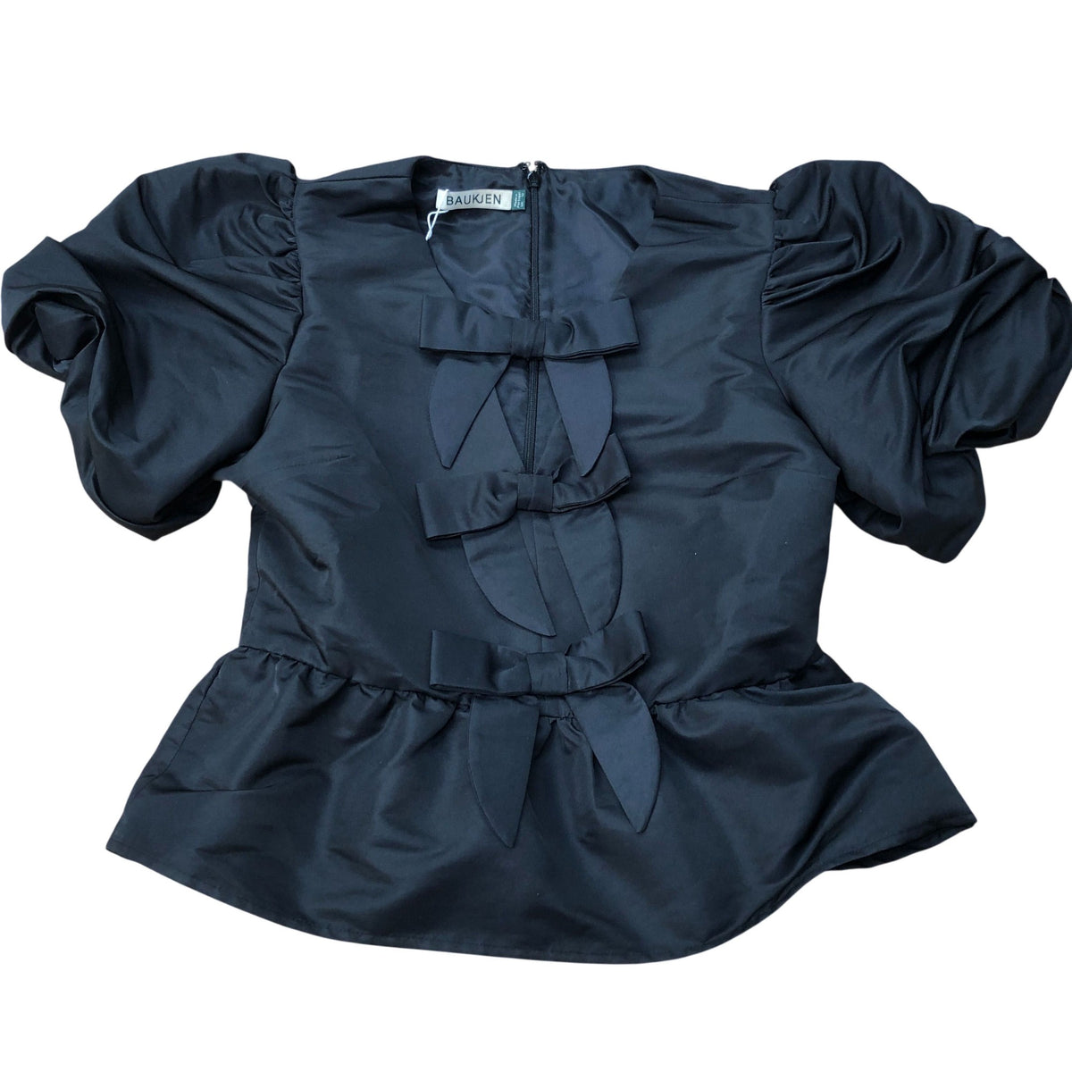 Baukjen Ophelia Bow Detail Blouse Caviar Black Size 12