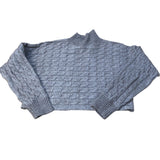 Chunky Knit Jumper Size S Women's High Neck Long Sleeve Sweater