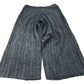Extra Large Women's Wide Leg Trousers Grey Ribbed Knit Style Size 16