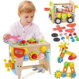 Syncfun Versatile Wooden Tool Box Age 3+ Educational Skills Toy Set