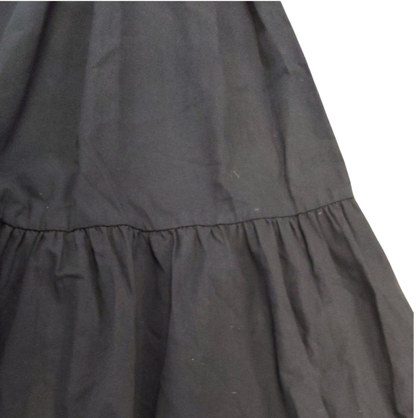 River Island Black Dress UK8 Women's Ruffle Collar Maxi Tiered Cotton