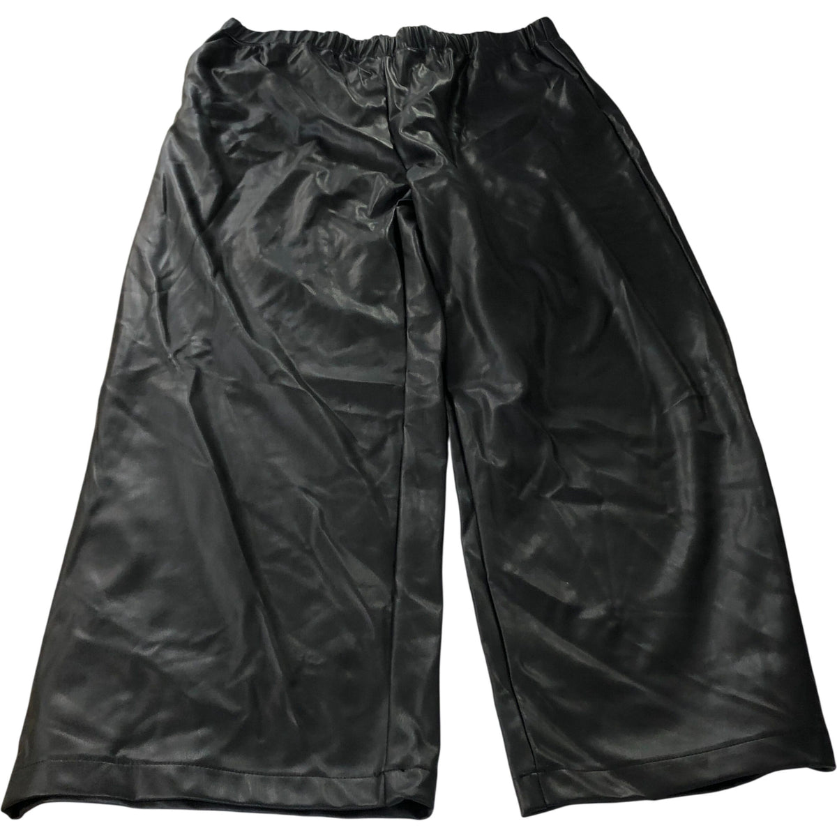 Trousers UK18 Women's Wide Leg Black Vinyl 100% Polyester