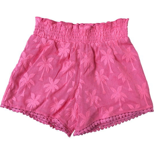 River Island Girls 12-18 Months Pink Palm Tree Design Shorts Elasticated Waist