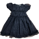 Angel & Rocket Black Sequin Dress Size 6Y Puff Sleeve Formal Occasion Party Wear