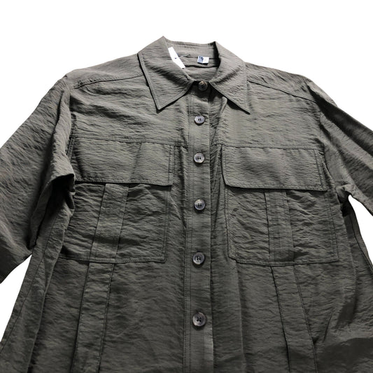 Branded Khaki Oversized Utility Shirt - Size 6