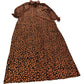 Dancing Leopard Size 16 Women's Black Orange Animal Print Midi Dress