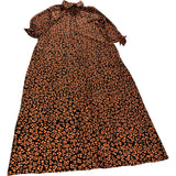 Dancing Leopard Size 16 Women's Black Orange Animal Print Midi Dress