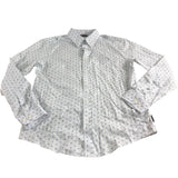 Ben Sherman Snow White Shirt Medium Long Sleeve Stipple Geo Print Cotton