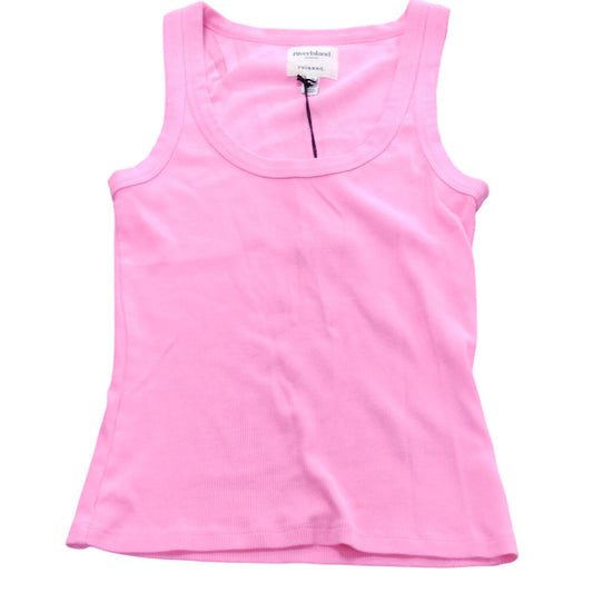 River Island Pink Relaxed Fit Tank Top UK Size 8 Women's Ribbed Cotton Vest