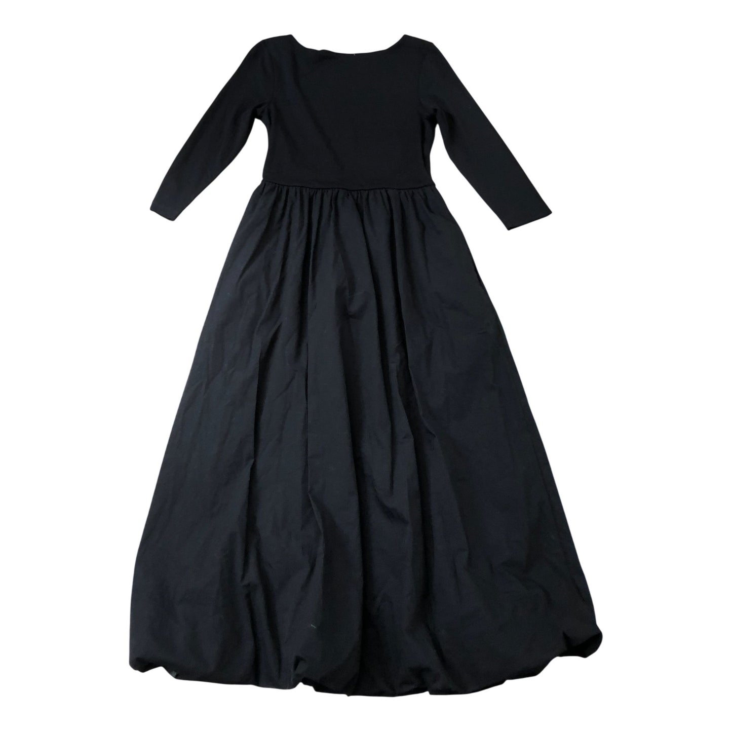 Black Long Sleeve Balloon Hem Maxi Dress Women's Casual Loose Fit 12