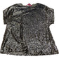 River Island Sequin Top Women's Short Sleeve UK Size 12 Silver Party Wear