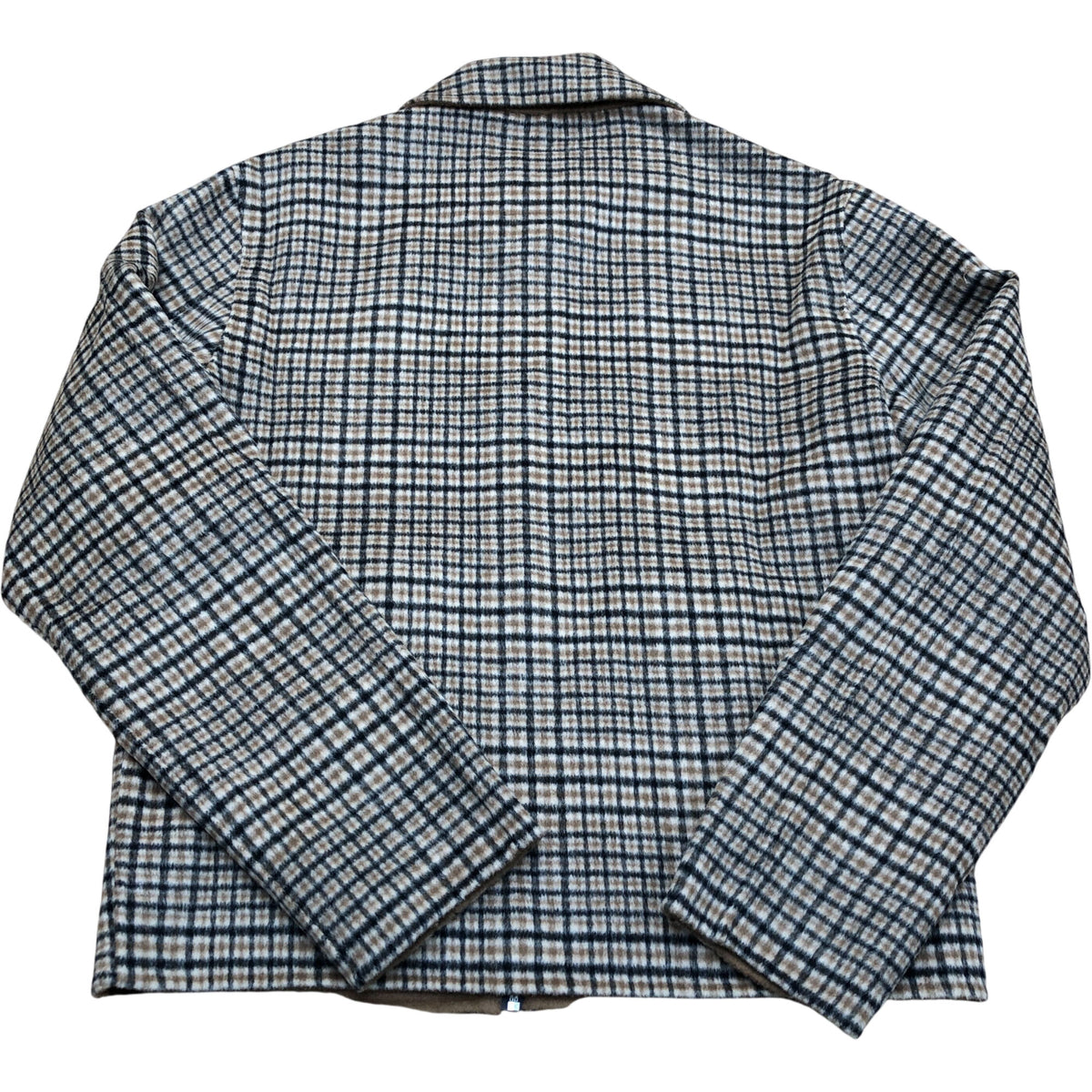 River Island Brown Check Wool Blend Zip Up Trucker Jacket