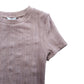 River Island Fitted T-Shirt UK8 Women's Short Sleeve Ribbed Top Blush Pink