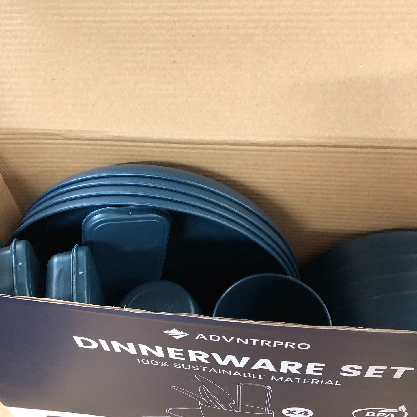 ADVNTRPRO Dinnerware Set 28 Piece Sustainable BPA Free Camping Tableware Set