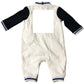 Baby Playsuit 3-6 Months Cotton Beige Black Long Sleeve