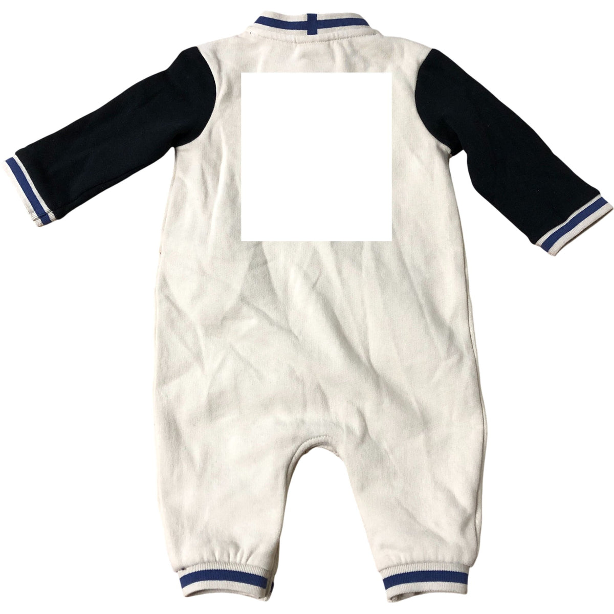 Baby Playsuit 3-6 Months Cotton Beige Black Long Sleeve