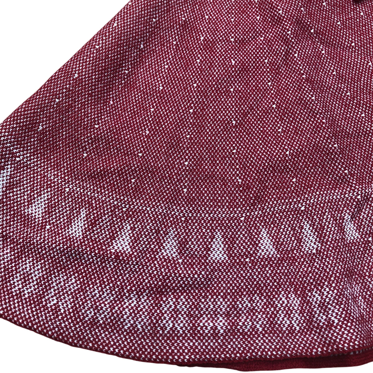 Red Christmas Tree Skirt with White Snowflake Pattern Decorative Decor 48"