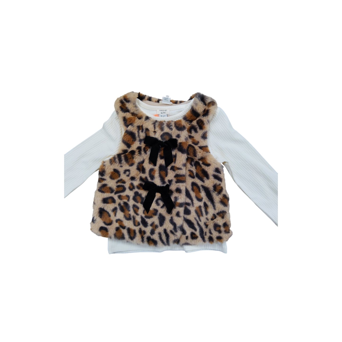 River Island Leopard Print Baby Vest 18-24 Months Girls Warm Fleece Layer