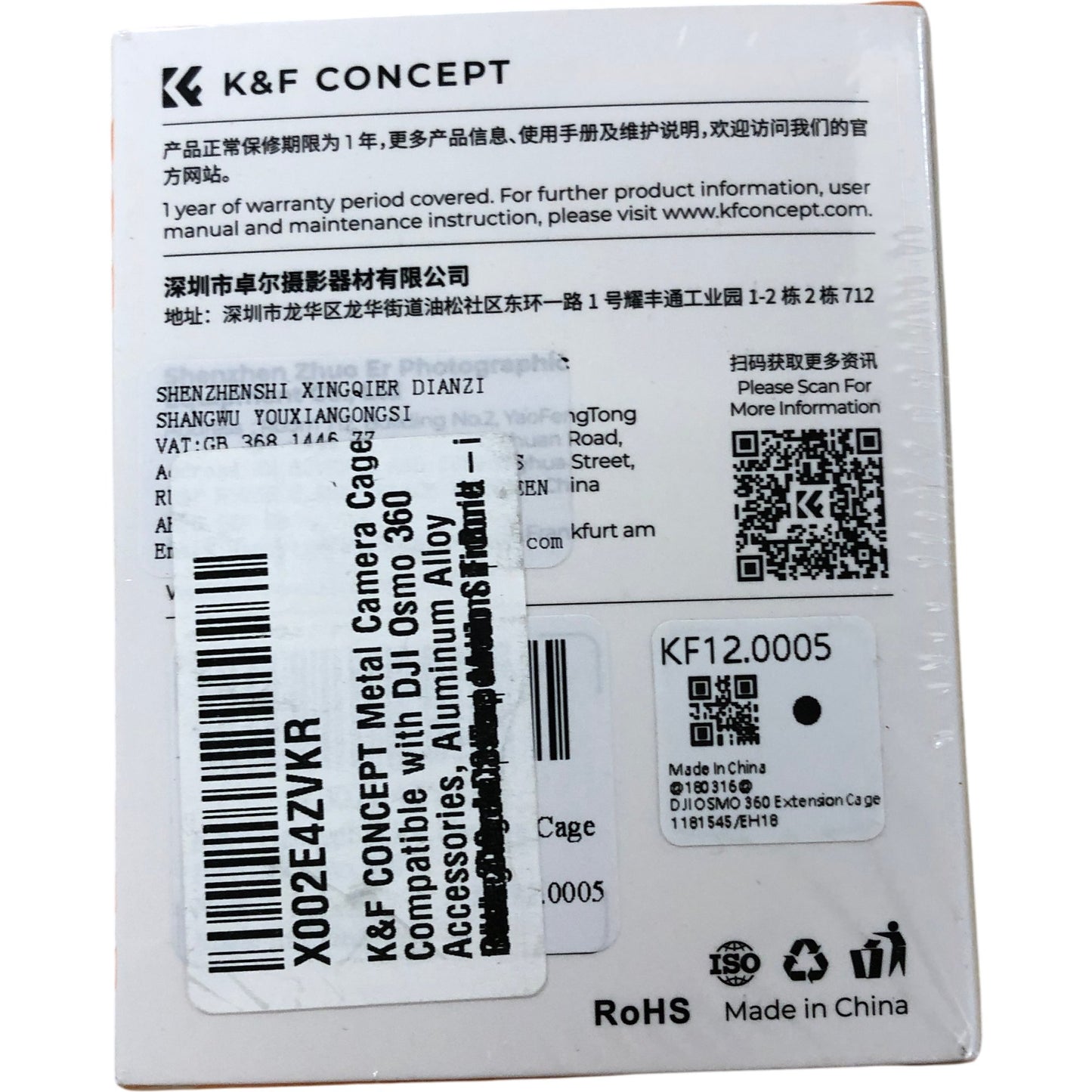 K&F Concept Metal Camera Cage For DJI Osmo 360 Aluminium Alloy Accessory