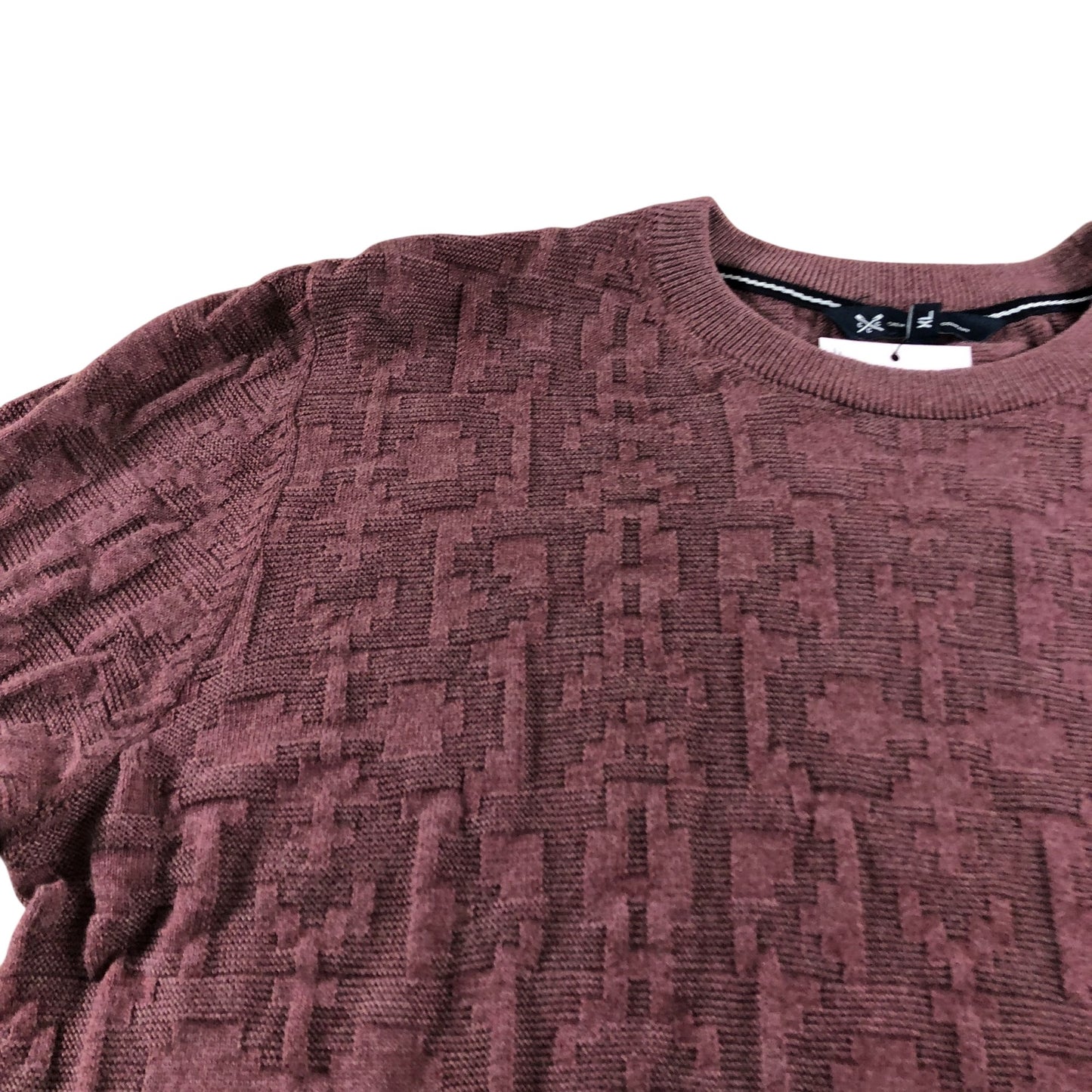 Crew Clothing Company Jumper XL Men's Textured Knit Mauve