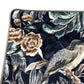 Velvet Floral Bird Embellished Cushion Cover Navy Blue 50 x 50cm